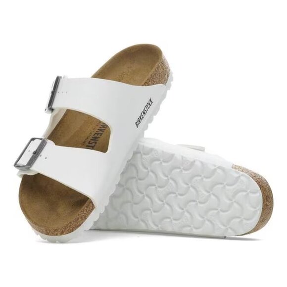 NWT BIRKENSTOCK Arizona Birko-Flor White Two-Strap Sandals 5.5 - Picture 2 of 7